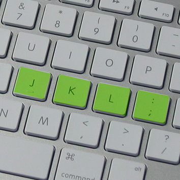 Exercises for letters: j, k, l and semicolon
