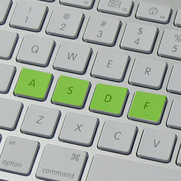 Exercises for letters: a, s, d, f, j, k, l and semicolon