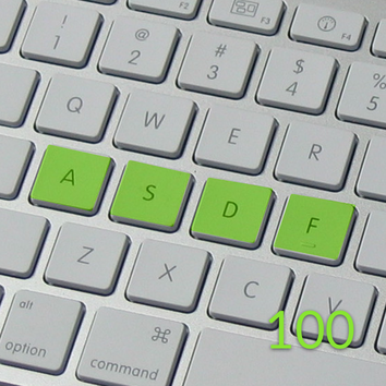 Exercise for 100 words with the letters a, s, d, f
