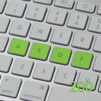 Exercise for 200 words with the letters a, s, d, f